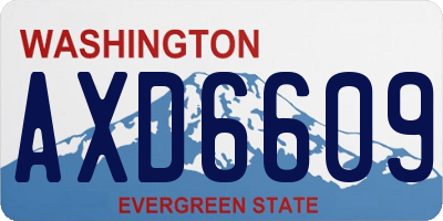 WA license plate AXD6609