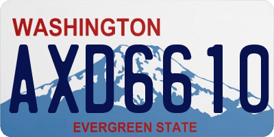 WA license plate AXD6610