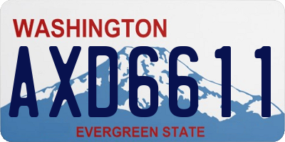 WA license plate AXD6611