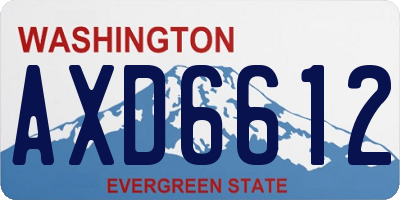 WA license plate AXD6612