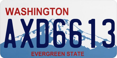WA license plate AXD6613