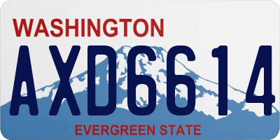 WA license plate AXD6614
