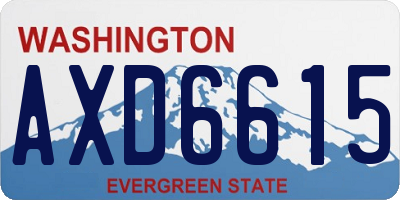 WA license plate AXD6615
