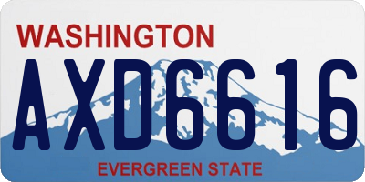 WA license plate AXD6616