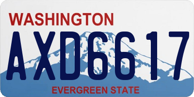 WA license plate AXD6617