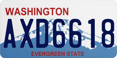 WA license plate AXD6618