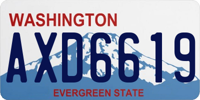 WA license plate AXD6619