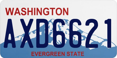 WA license plate AXD6621
