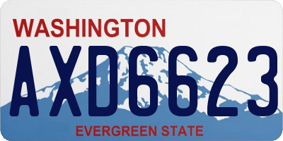 WA license plate AXD6623