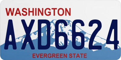 WA license plate AXD6624