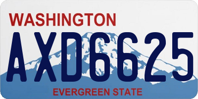 WA license plate AXD6625