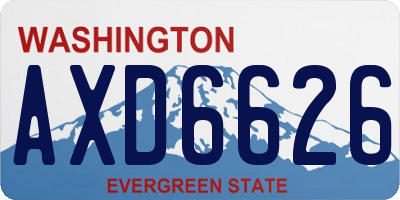 WA license plate AXD6626