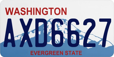 WA license plate AXD6627