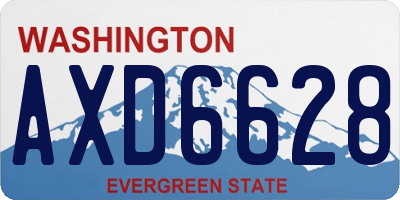 WA license plate AXD6628