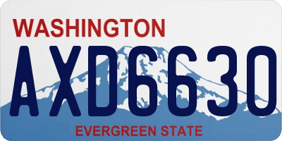 WA license plate AXD6630
