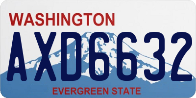 WA license plate AXD6632