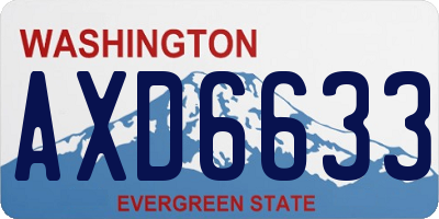 WA license plate AXD6633