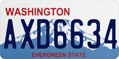 WA license plate AXD6634