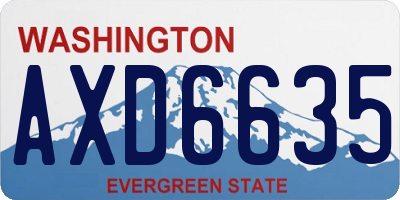 WA license plate AXD6635