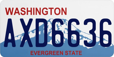 WA license plate AXD6636