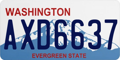 WA license plate AXD6637