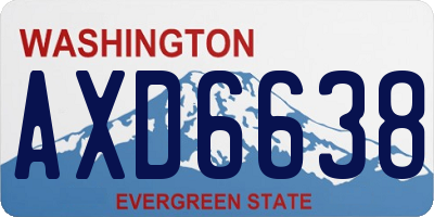 WA license plate AXD6638