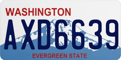 WA license plate AXD6639