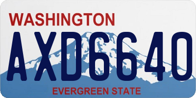 WA license plate AXD6640