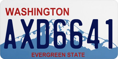 WA license plate AXD6641