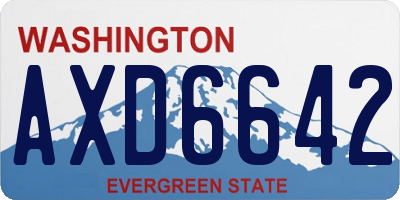 WA license plate AXD6642
