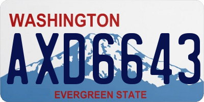 WA license plate AXD6643