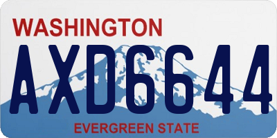 WA license plate AXD6644