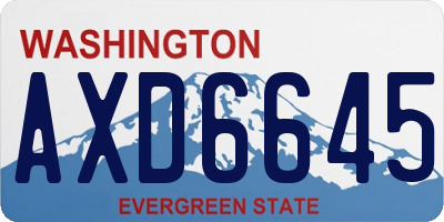 WA license plate AXD6645