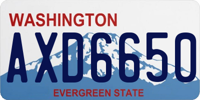 WA license plate AXD6650