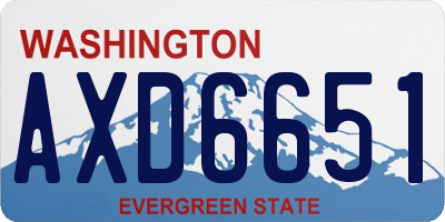 WA license plate AXD6651