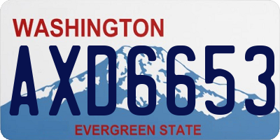 WA license plate AXD6653