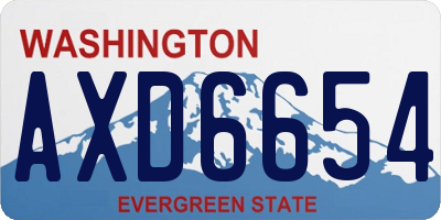 WA license plate AXD6654