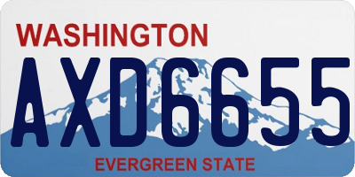 WA license plate AXD6655