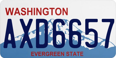 WA license plate AXD6657