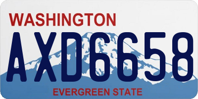 WA license plate AXD6658