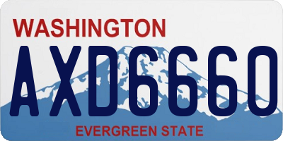 WA license plate AXD6660