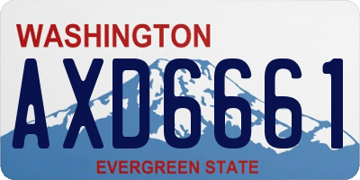 WA license plate AXD6661