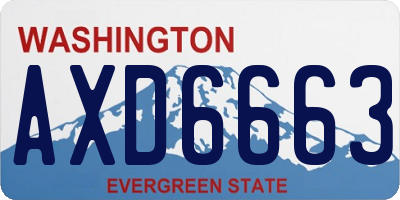 WA license plate AXD6663