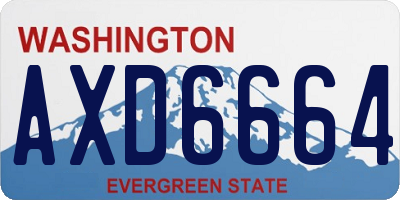 WA license plate AXD6664