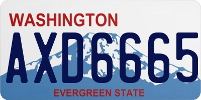 WA license plate AXD6665