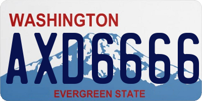 WA license plate AXD6666