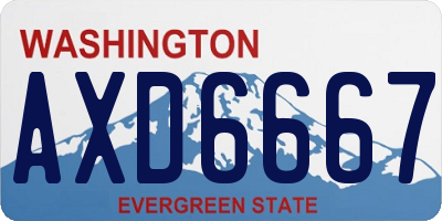 WA license plate AXD6667