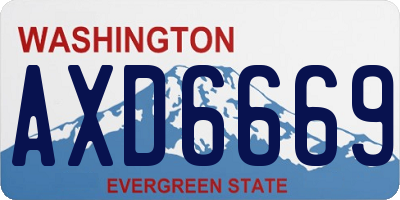 WA license plate AXD6669