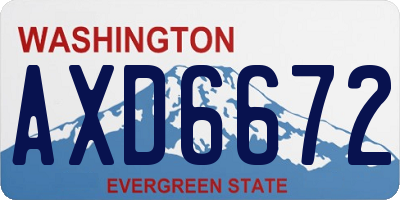 WA license plate AXD6672