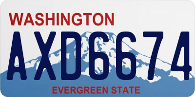 WA license plate AXD6674